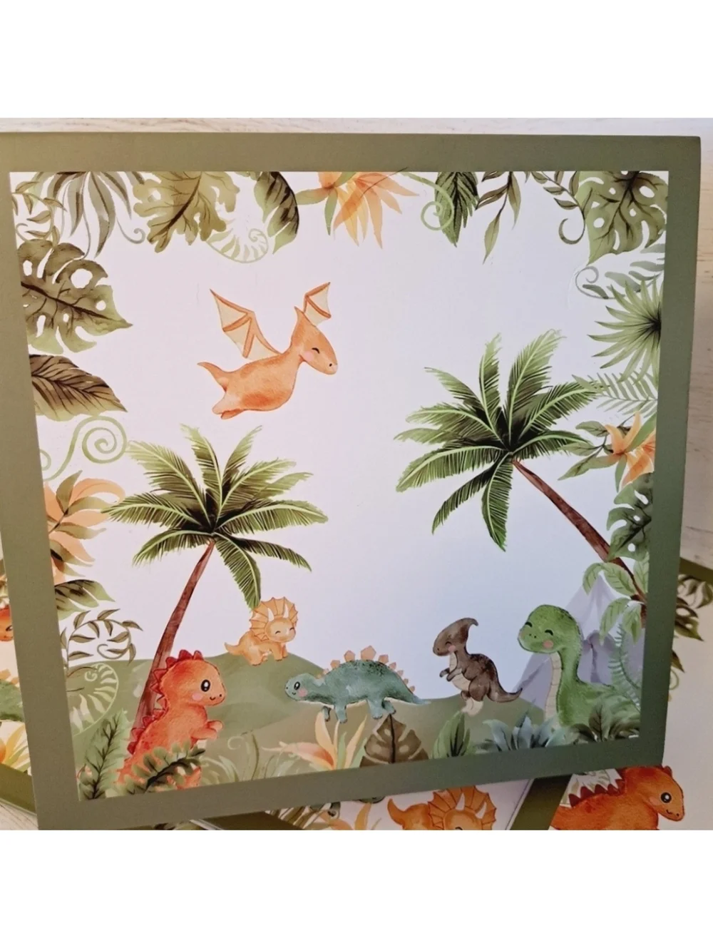 Jurassic Dinosaur Neutral Baby Shower Decorations Box Gender Reveal Table Decor